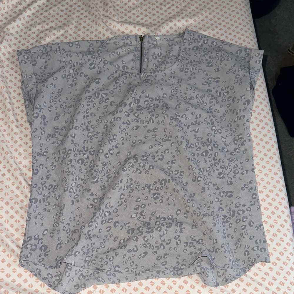 Light Gray Leopard Print Womens Skirt